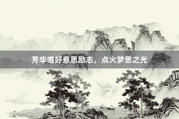 芳华唯好意思励志，点火梦思之光